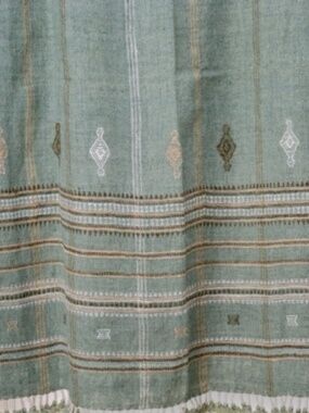 Gorgeous Indian Wool Coverlet/Throw in Jade NWOT